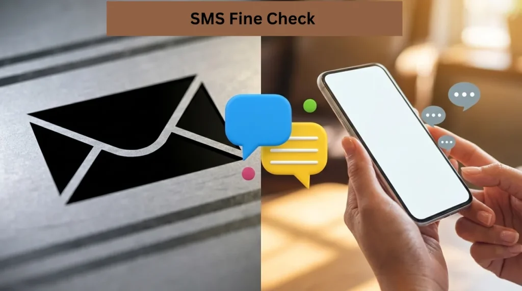 Infographic-showing-SMS-fine-check-process-with-envelope-icon-and-hands-holding-a-smartphone-displaying-text-message-bubbles.